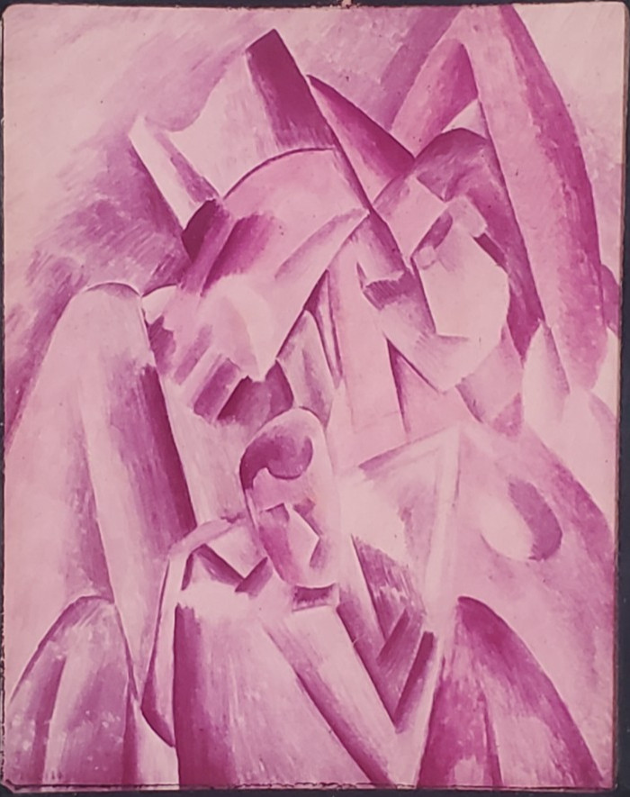 Harlequin And Family, Pablo Picasso, Magic Lantern Glass Slide