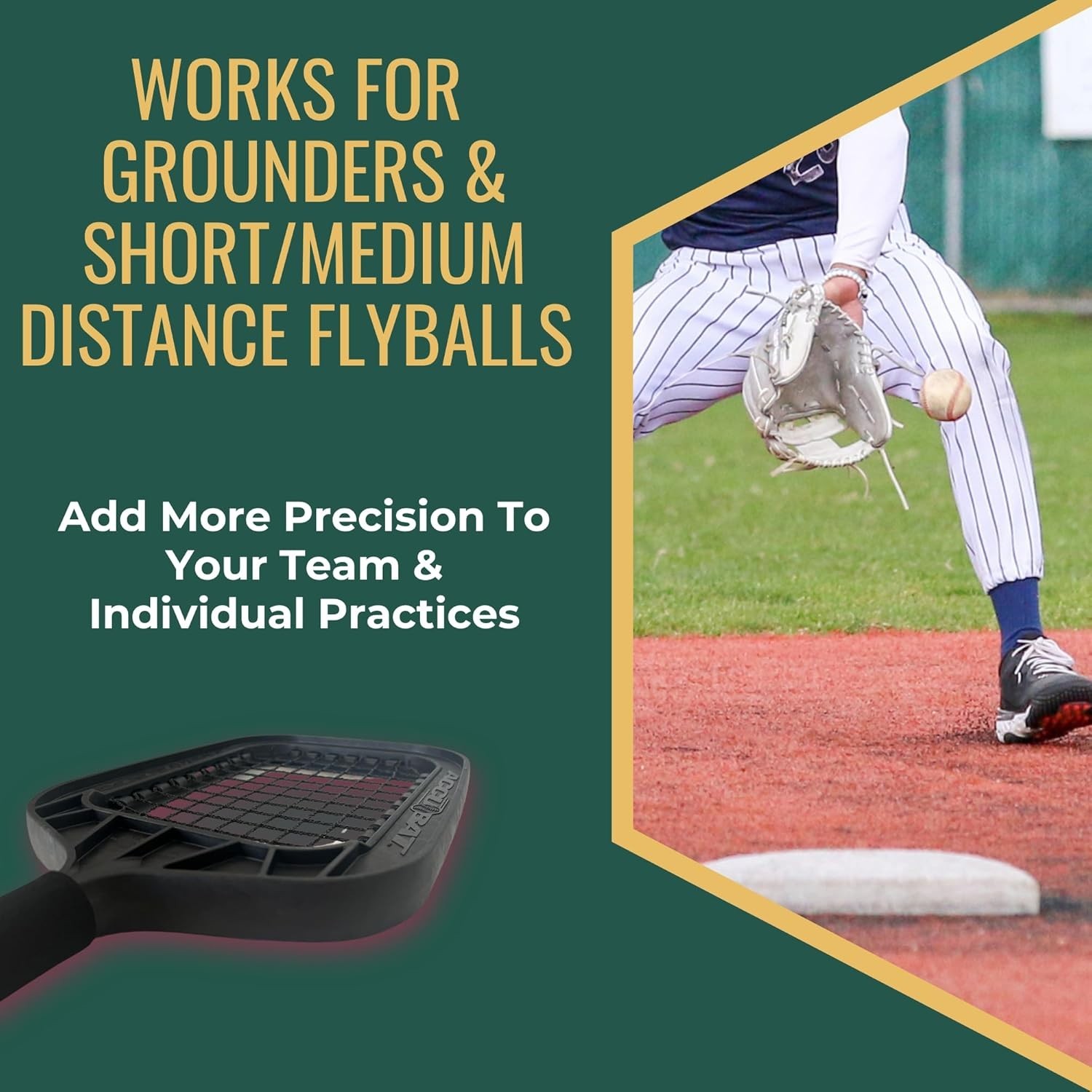 Accubat Fungo Racket for Baseball & Softball Training - USA Made Baseball Racket