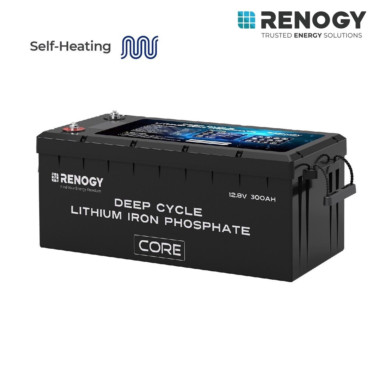 Renogy 12V 300Ah Series Deep Cycle Lithium Iron Phosphate Battery w/Self-Heating