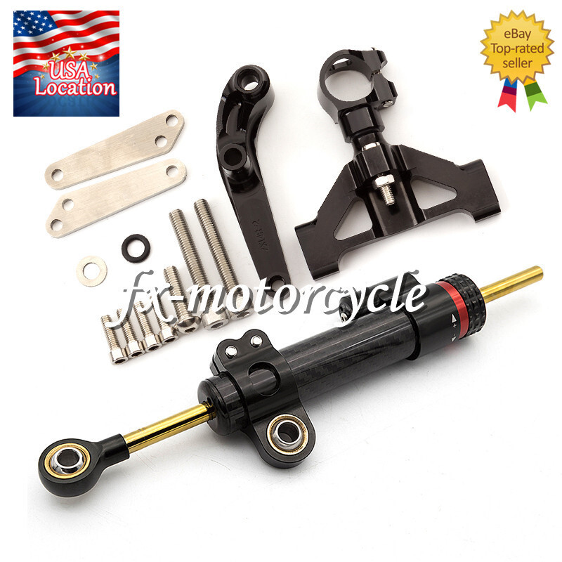 For Kawasaki Ninja ZX14R 2006-2022 Carbon Fiber Steering Damper Bracket Mounting