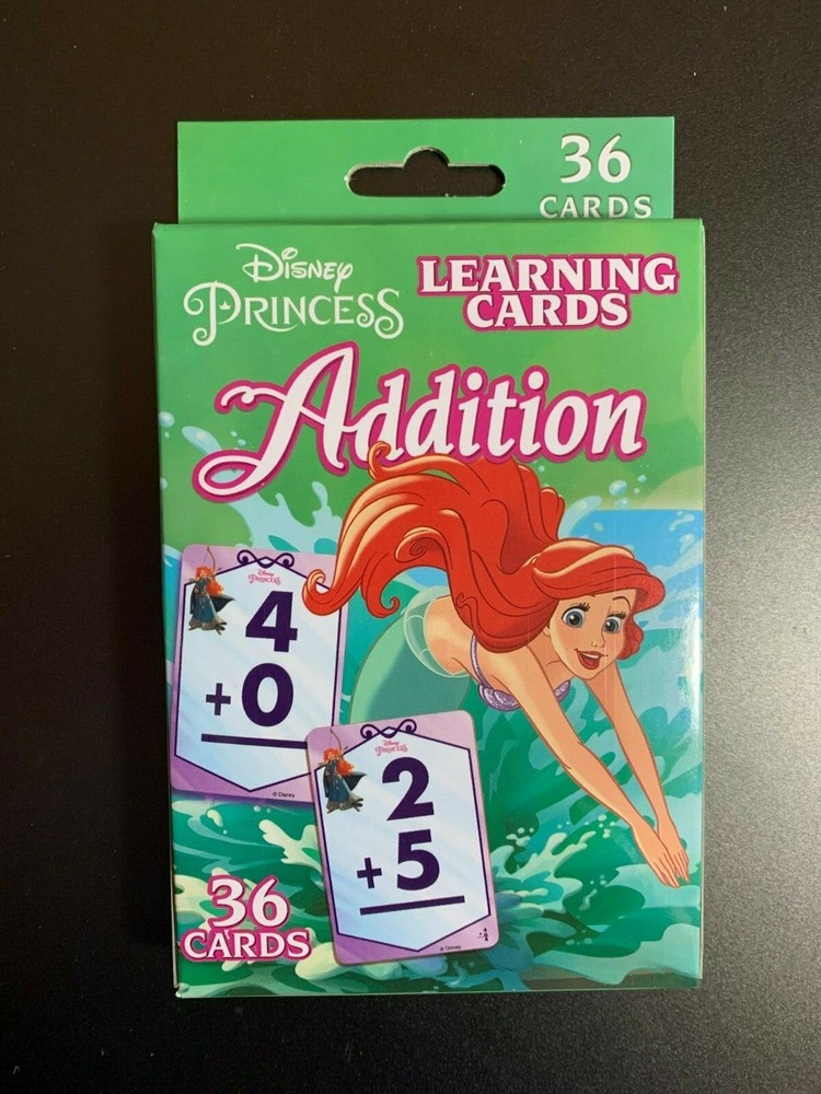 DISNEY PRINCESS MATH FLASH CARDS ADDITION MULTIPLICATION SUBTRACT NUMBERS/COUNT