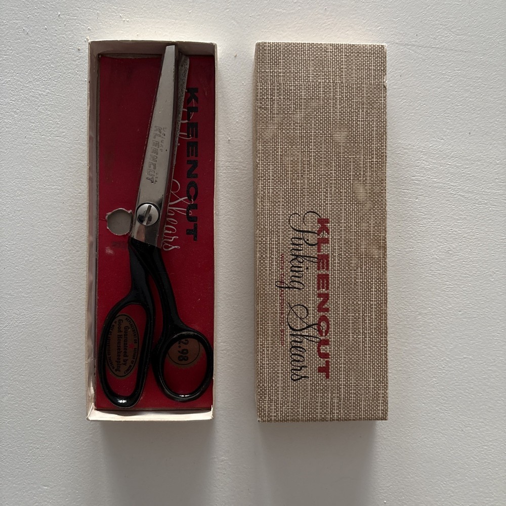 Vintage Kleencut Pinking Shears With The Automatic Stop, Original Box