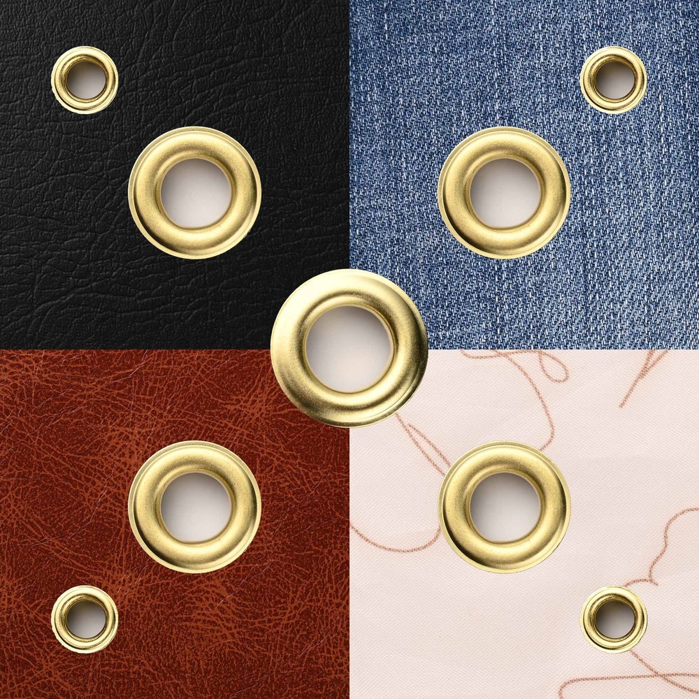 Yescom 300 sets Grommet Kit 1/2 inch Size #4 Solid Brass Eyelets Washers
