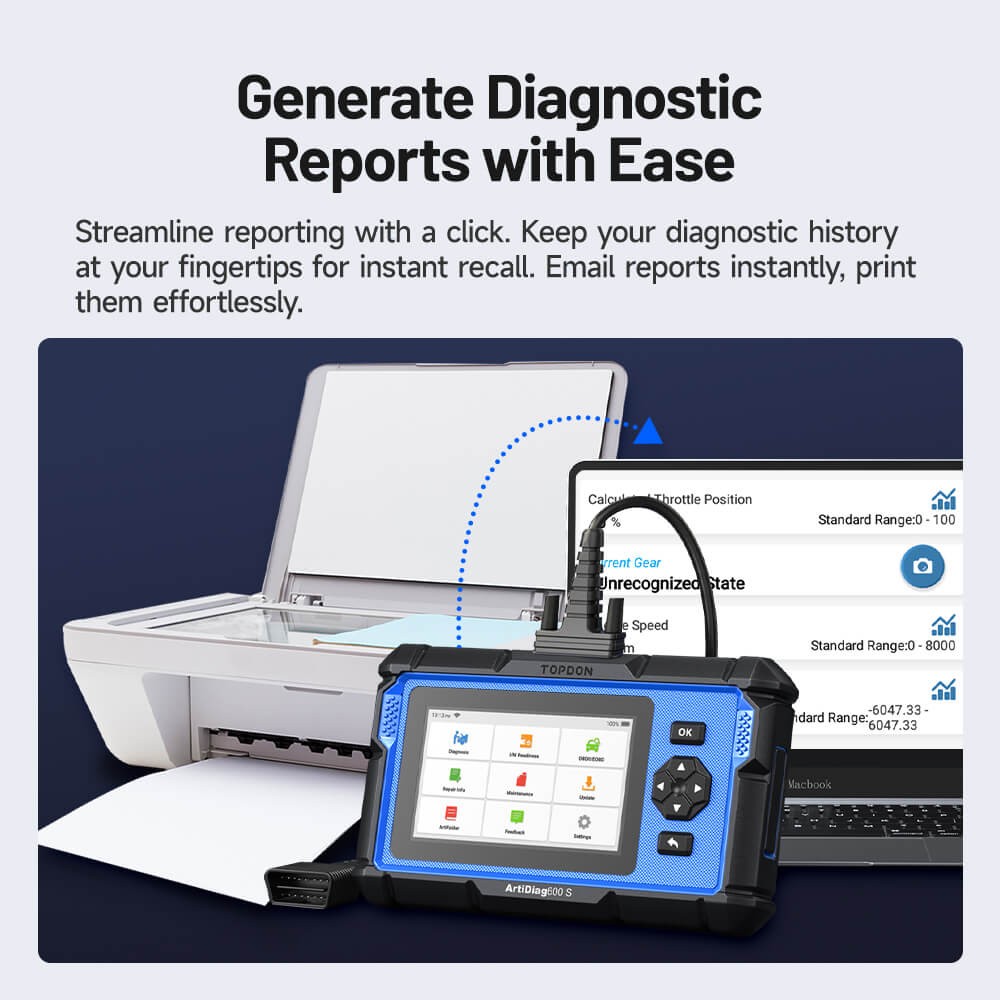 2026 TOPDON AD600S OBD2 Scanner Auto Diagnostic Tool Engine ABS SRS Code Reader