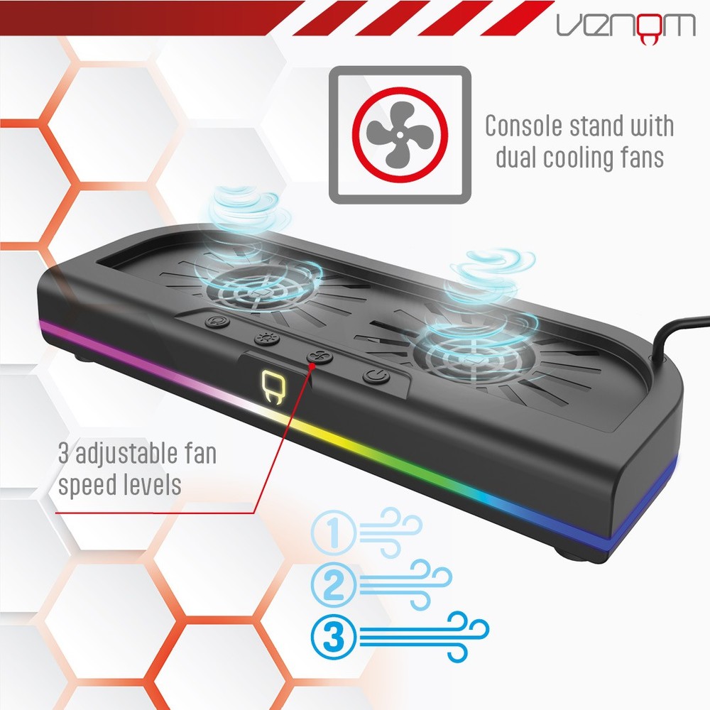 Venom Nintendo Switch 2 Cooling Stand with LED Colour Changing Light Display
