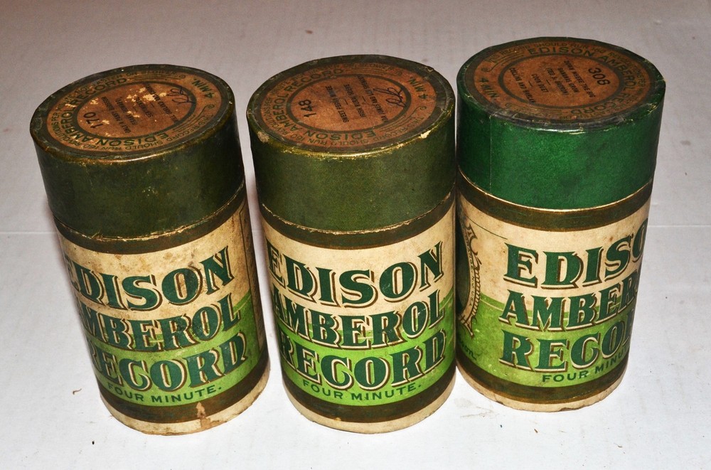 Three Edison 4 minute Amberol Record  Cylinders