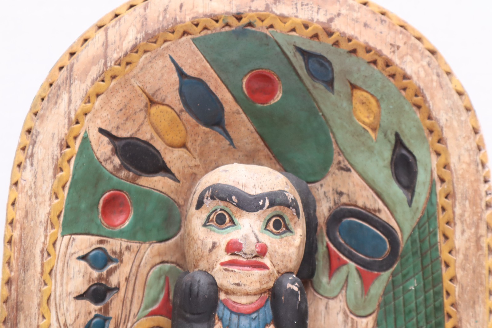 Vintage Northwest Coast Tlingit Carved Effigy Totem Bowl First Nations 19" Art