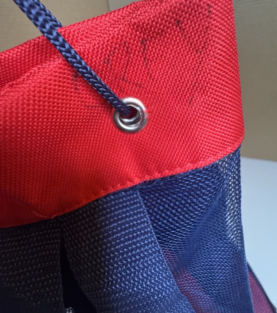 Kloanz Trout Insulated Drawstring Backpack Cooler Red Blue Adjustable Straps