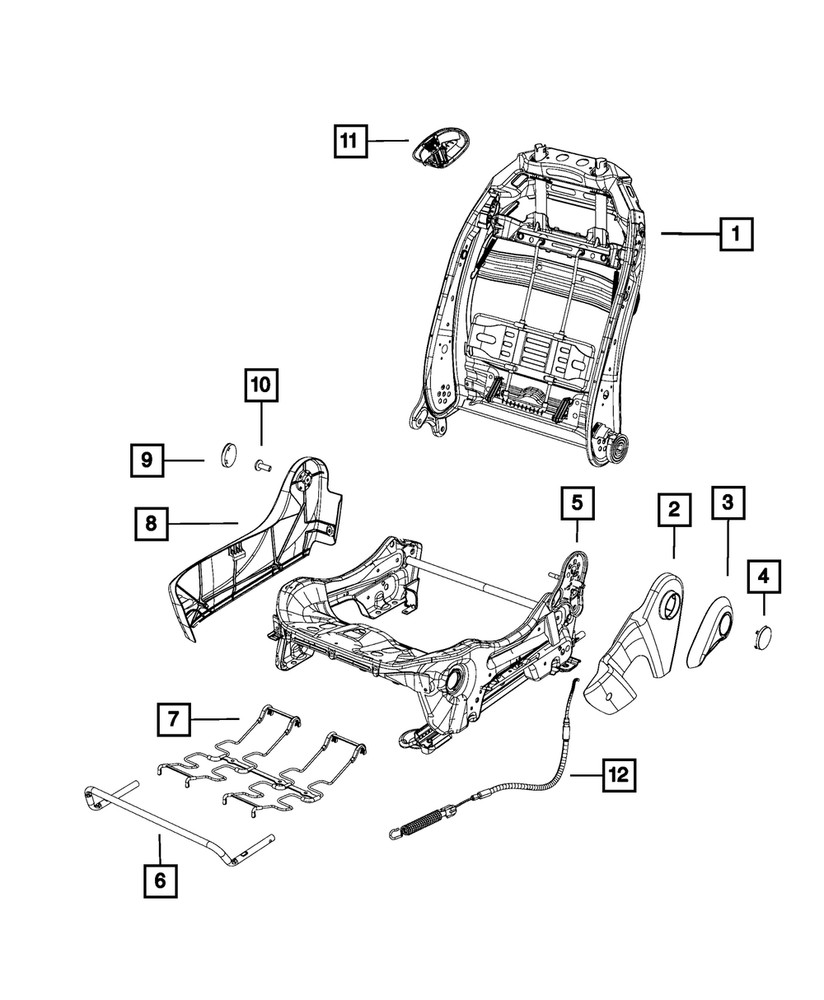 Genuine Mopar Seat Back Release Cable 5SK90JXWAA