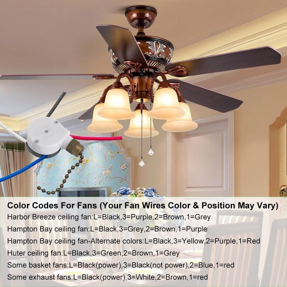 Hunter, Hampton Bay Compatible Ceiling Fan Switch: E89885, 3 Speed Bronze Design