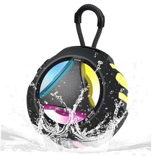 Bluetooth Shower Speaker Waterproof, Portable Bluetooth Speakers Black