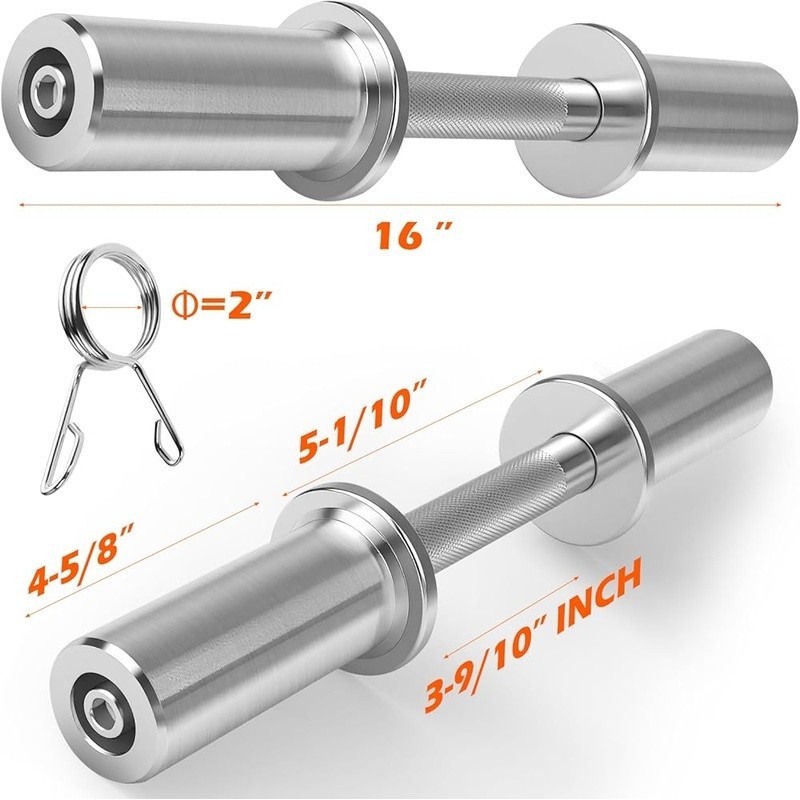 Loadable Dumbbells Adjustable 150lbs Knurled Grip Chrome Spring Collars New