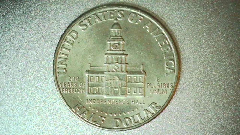 1976D Kennedy Half Dollar Error Coin - Filled "D" Mint Mark Error - 1235