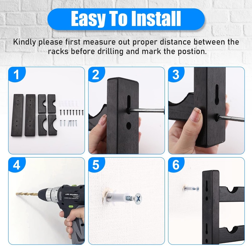 TOBWOLF 2PCS Double Deck Baseball Bat Display Wall Mount Rack, Horizontal Hanger
