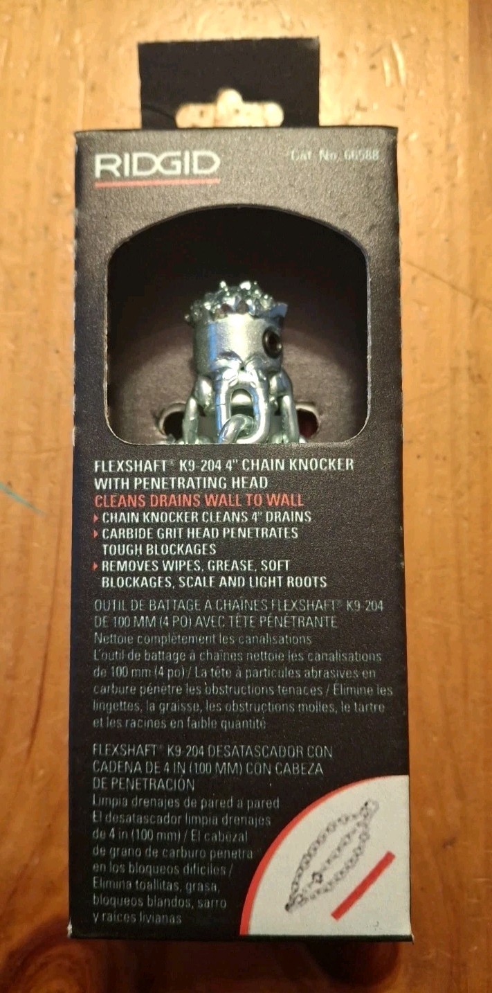 RIDGID 66588 4" Penetrating Head Chain Knocker for FlexShaft K9-204