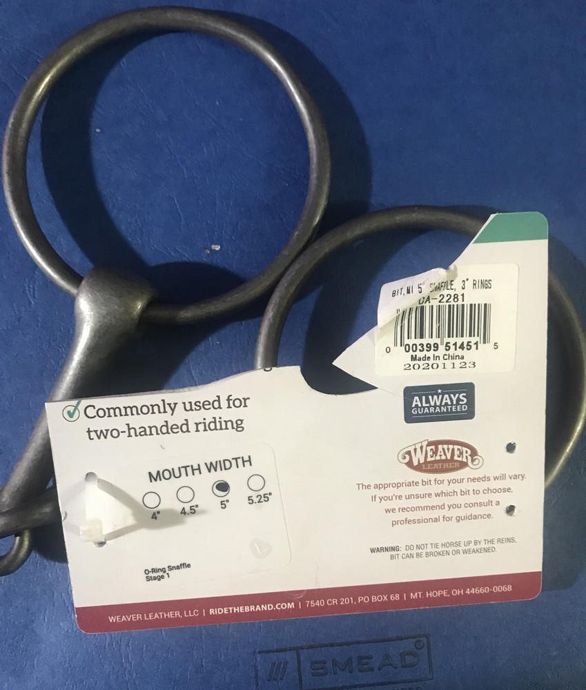 Weaver O-Ring Snaffle bit, 5”￼