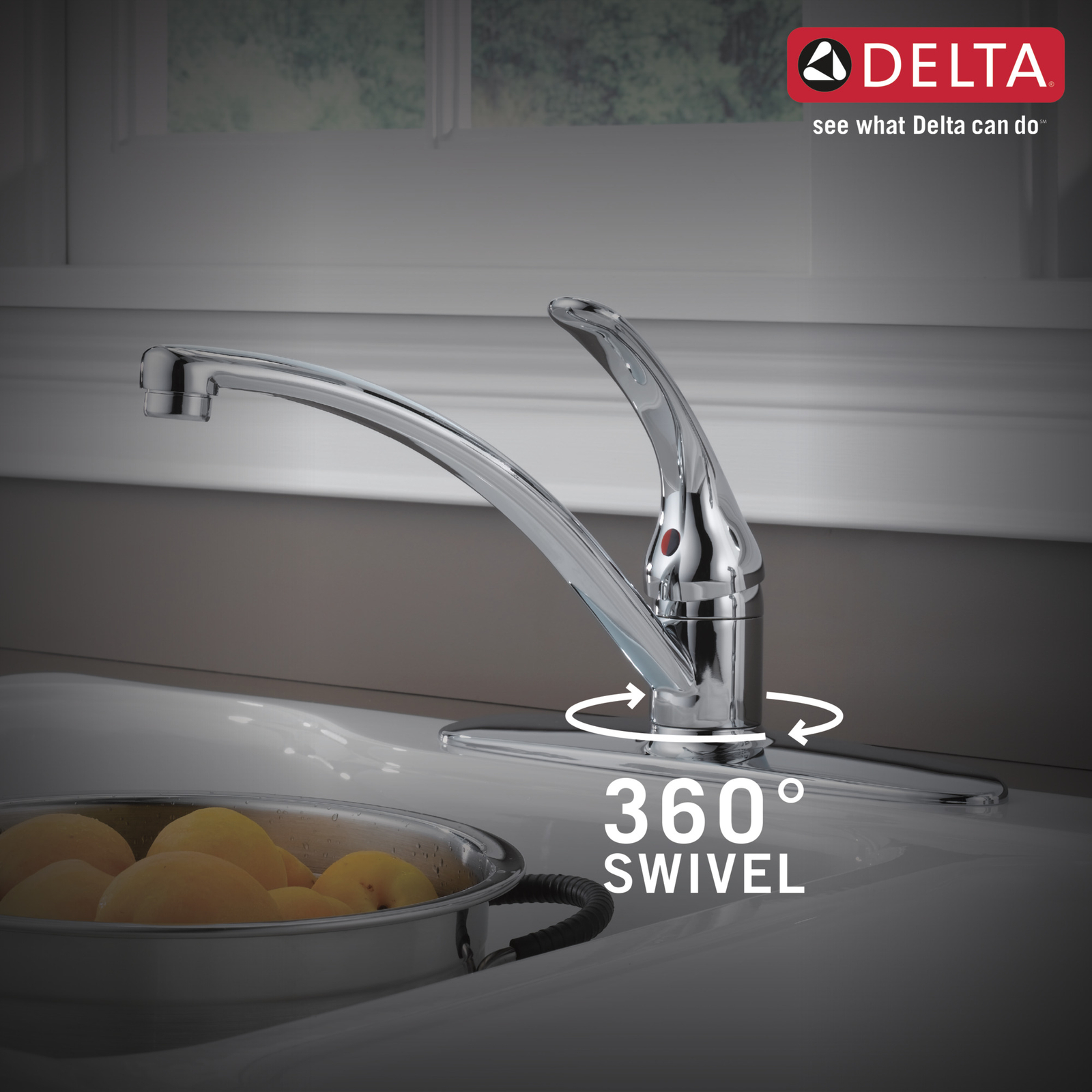 Delta Foundations 1-Handle Kitchen Faucet 1.8 GPM Chrome-Certified Refurbished