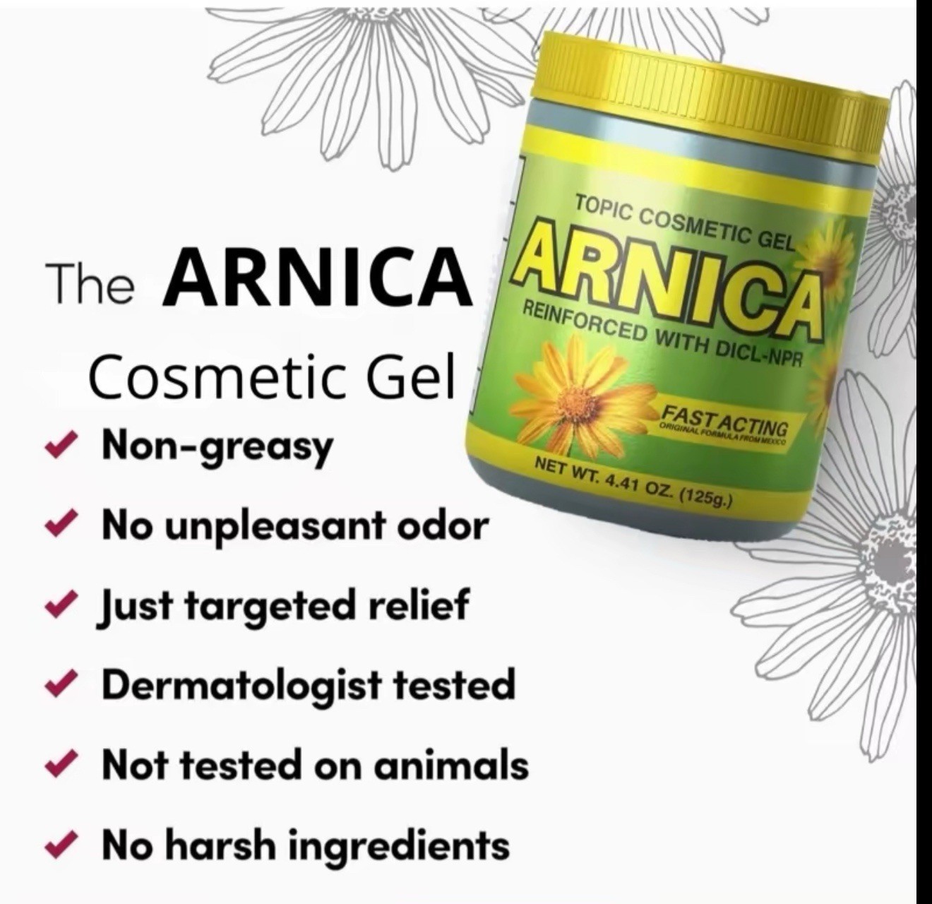Arnica con diclofenaco y naproxeno Pain Relief Muscle Joint Cream Massage Cream