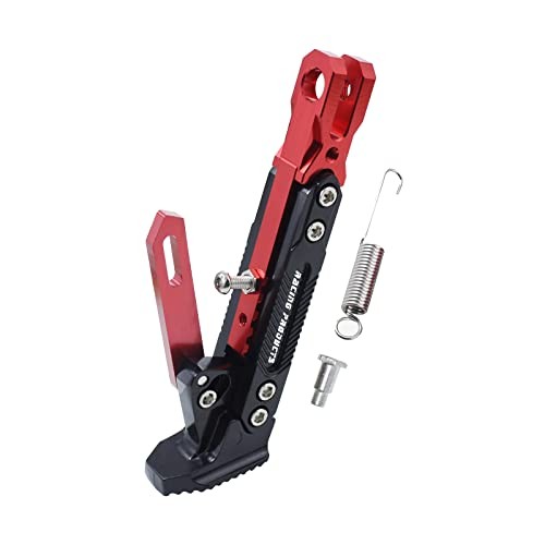 Universal Motorcycle Kickstand Adjustable Foot Side Support Parking Red