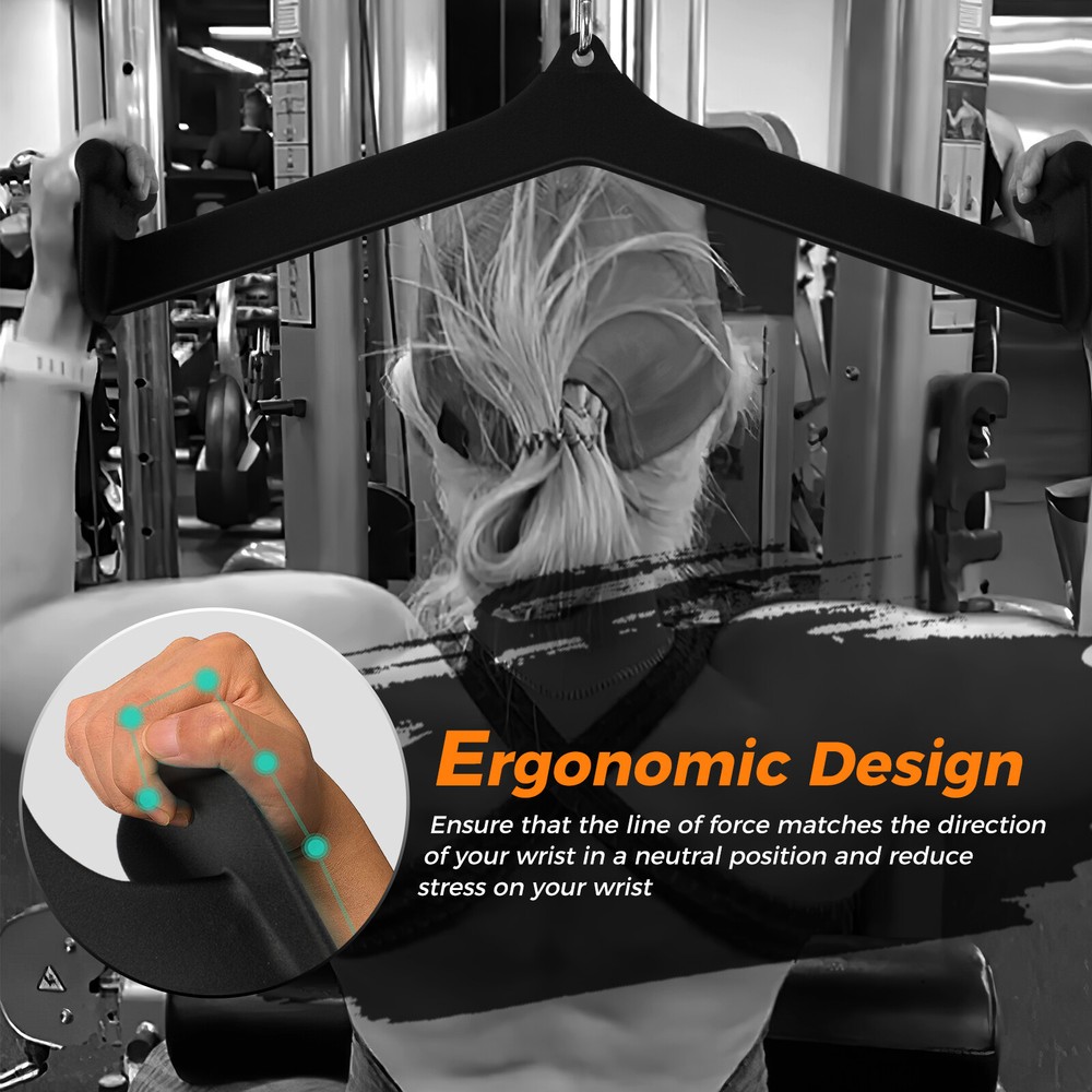 Back Strength Training Bicep Tricep Handle Grips LAT Pulldown Attachment Set