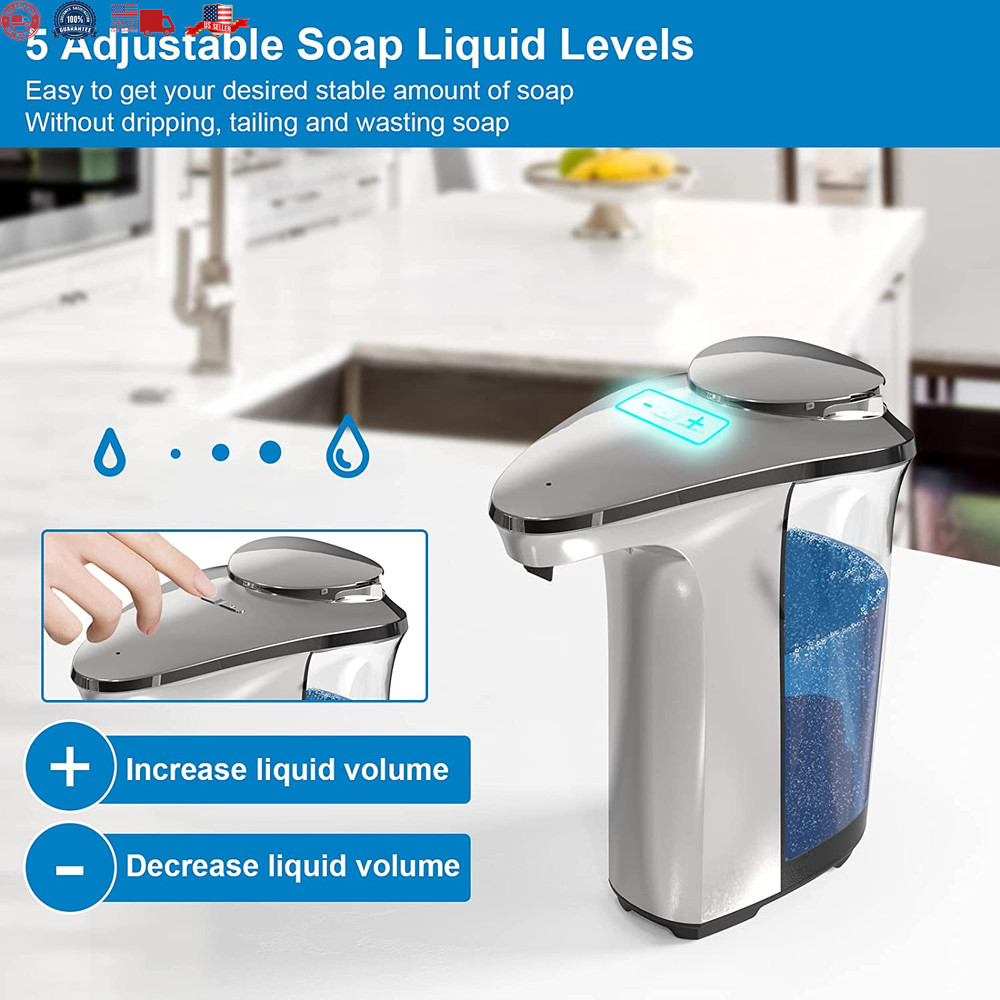 Touchless 17oz Automatic Soap Dispenser with Upgraded Infrared Sensor for Kitche