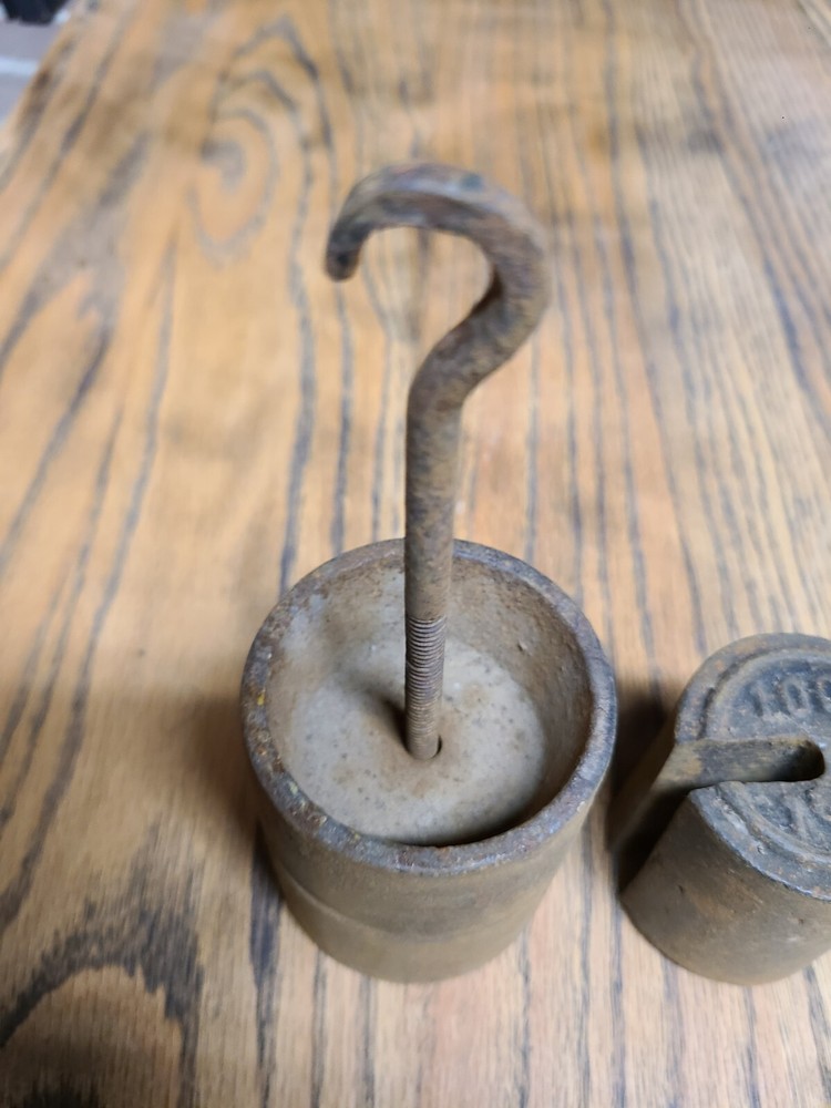 Vintage Scale Weights Cast Iron Antique