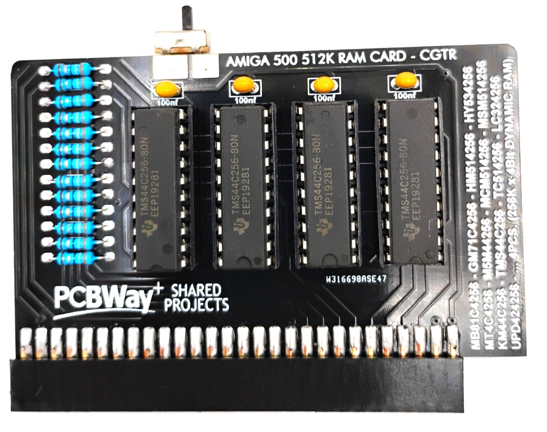 Commodore Amiga 500 Ram Expansion A501 Clone 512KB + Switch - Fast USA Seller