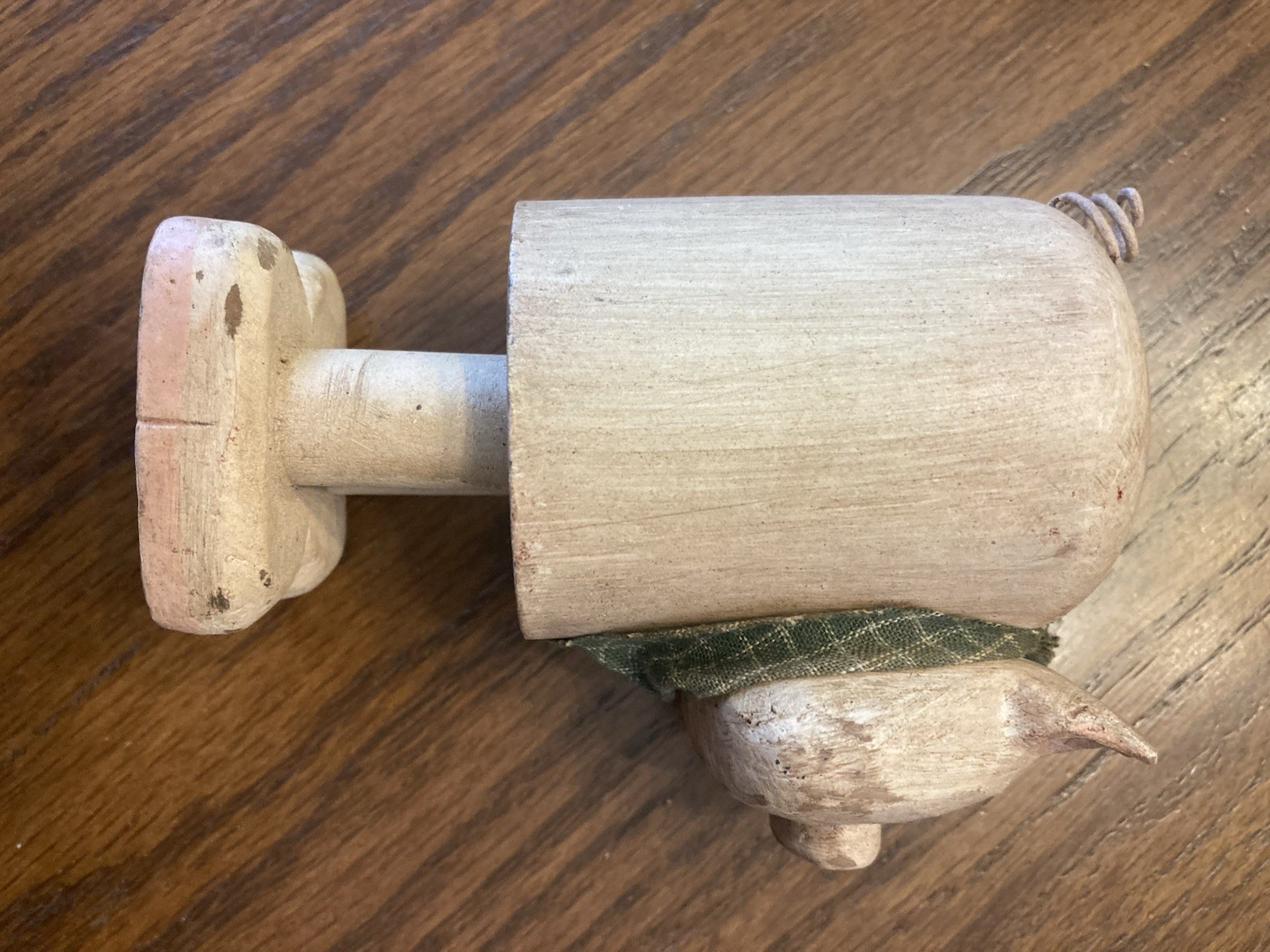 Vintage Wooden Cow & Pig Figurines Handmade Farm Country Decor Folk Art