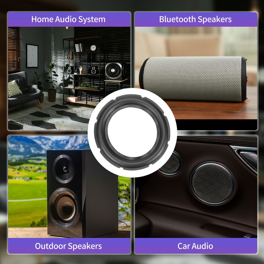 Black 8 Inch Rubber Notch Speaker Edge Surround Big Ring