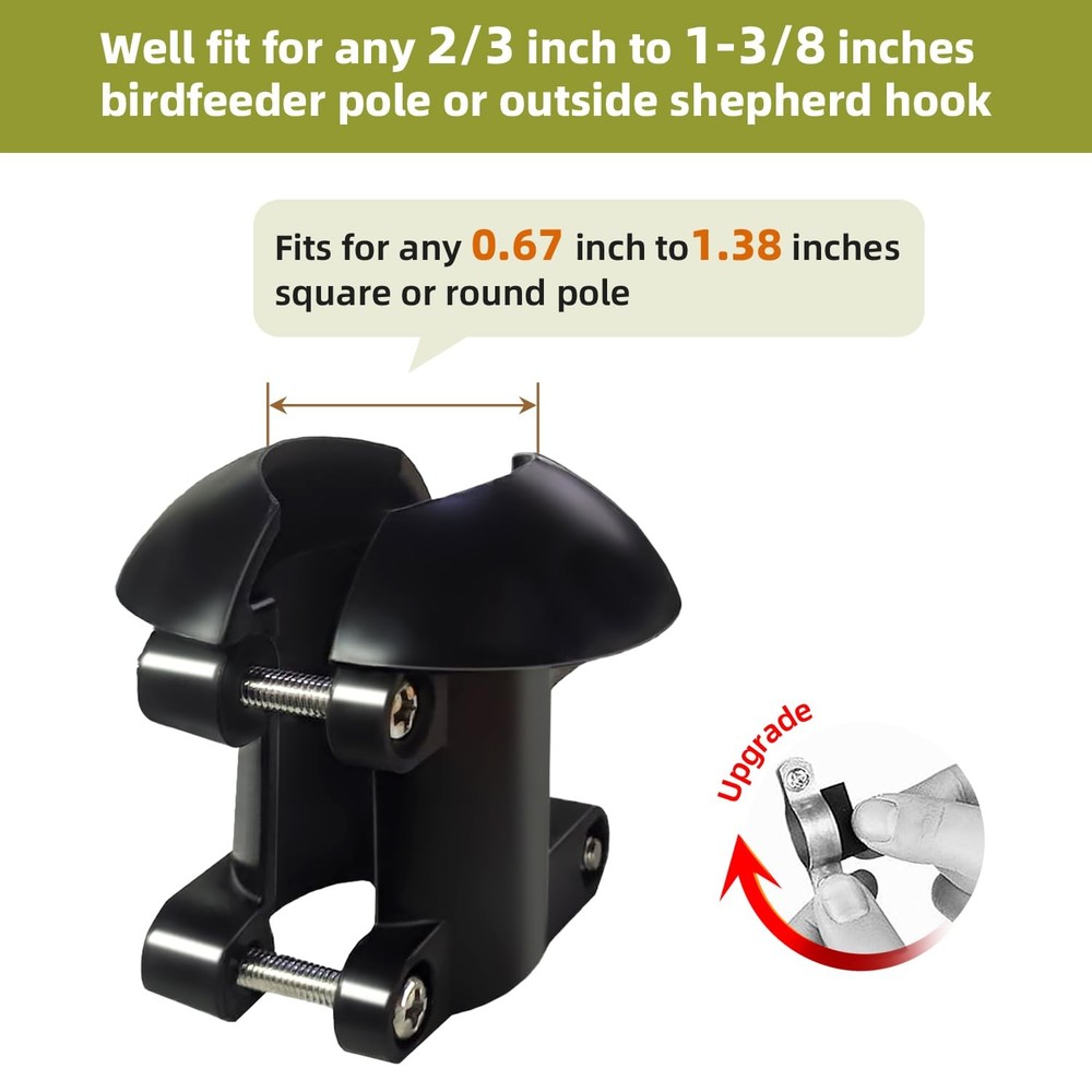 2 Pack Squirrel Baffle for Bird Feeder Pole, Outside Pole 19 inch - 2