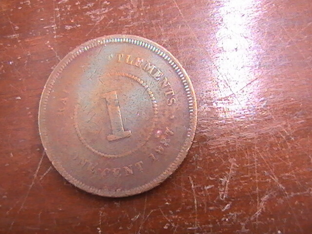 STRAITS SETTLEMENTS 1 CENT 1887 QUEEN VICTORIA