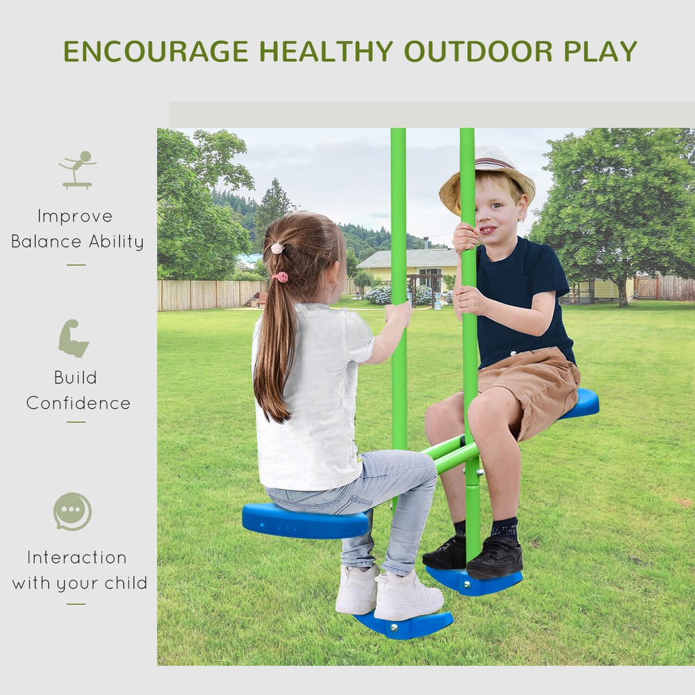 Children's Playground Set, Adjustable Ropes with Metal Frame for Stability