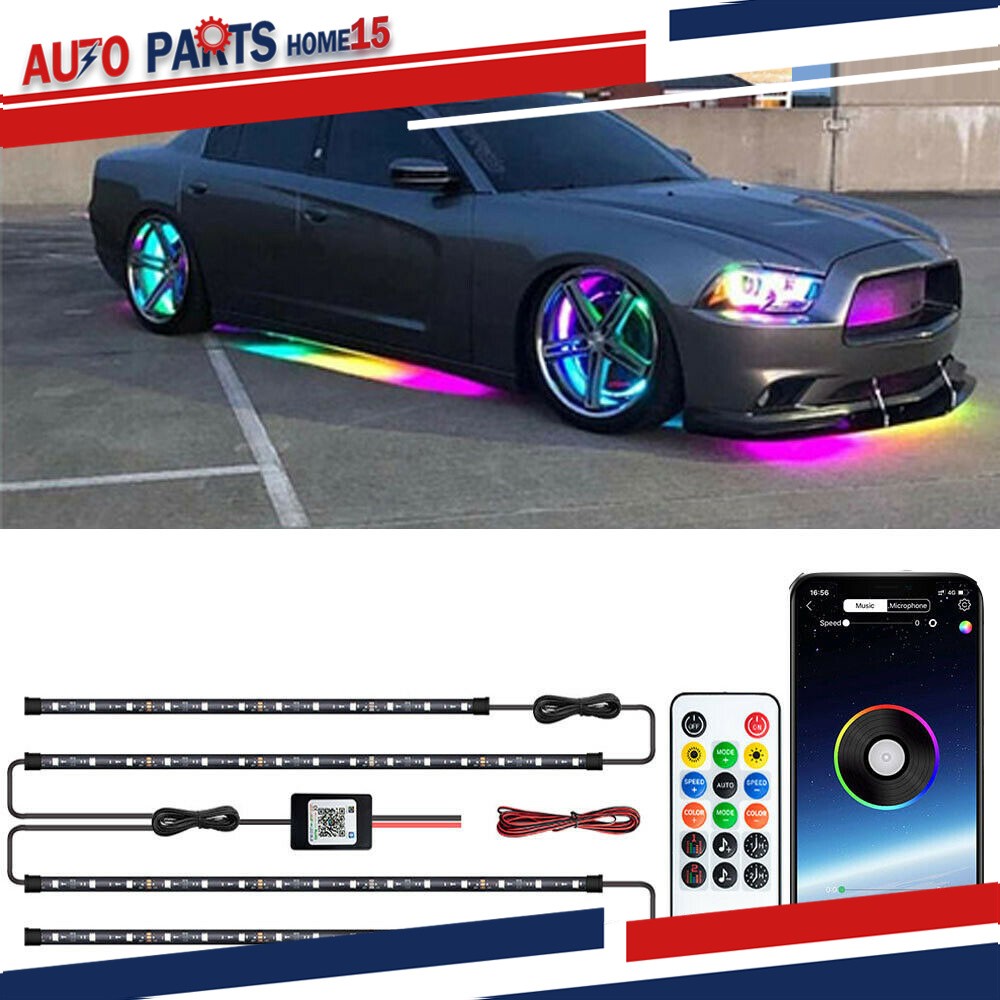 RGB LED Underglow Light Music-Synced Bluetooth App Remote-Controlled Light Strip