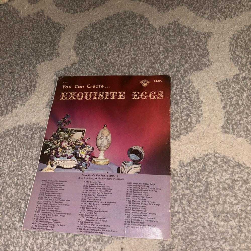 Vintage 1972 You Can Create Exquisite Eggs Craft Pattern Book