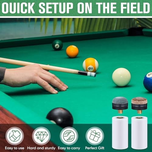 20 Sets Billiard Cues Tips Replacement with White Pool Cue Stick Ferrules