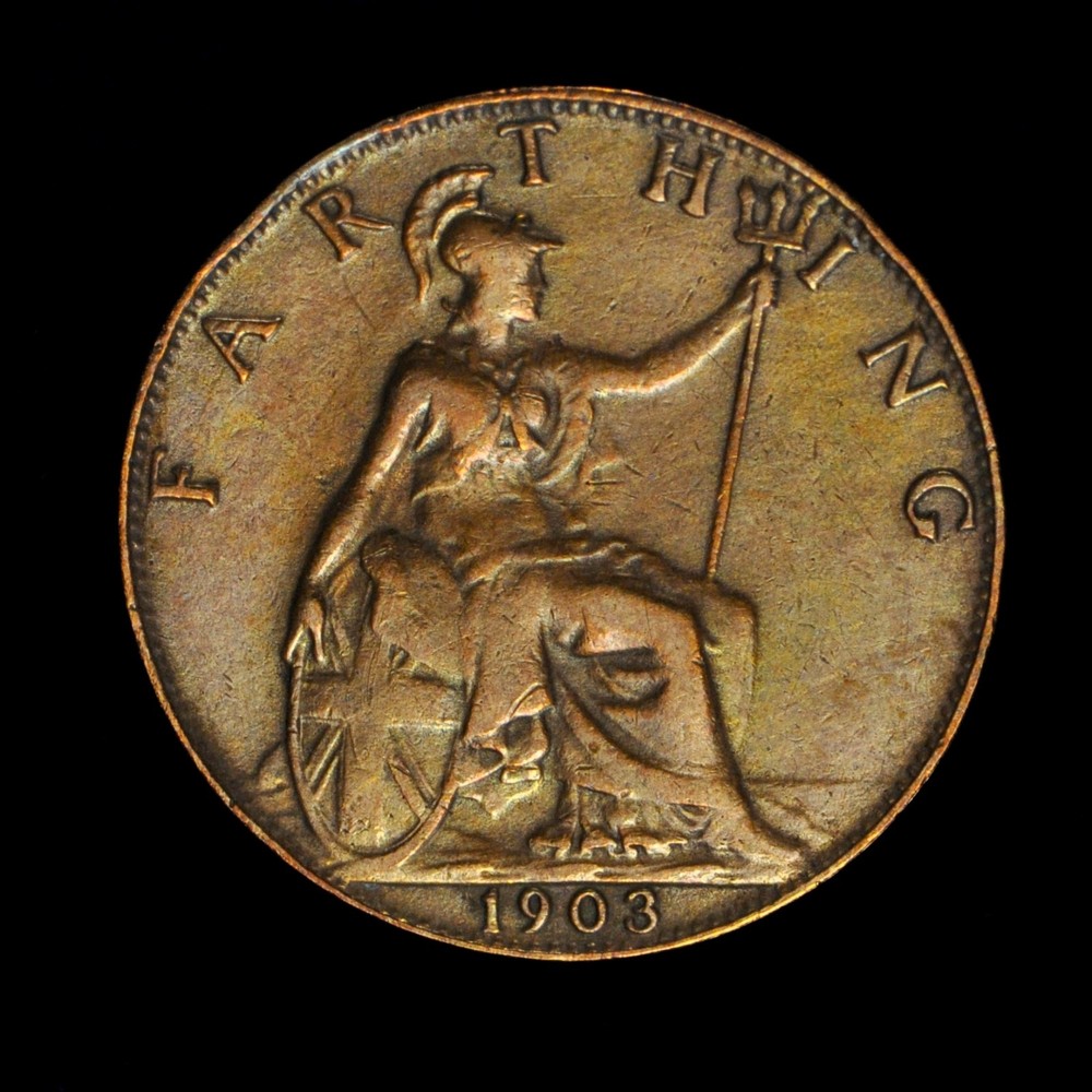 GB EDWARD VII BRONZE FARTHING 1903 ++ SHARP GRADE!! ++ [826-19]