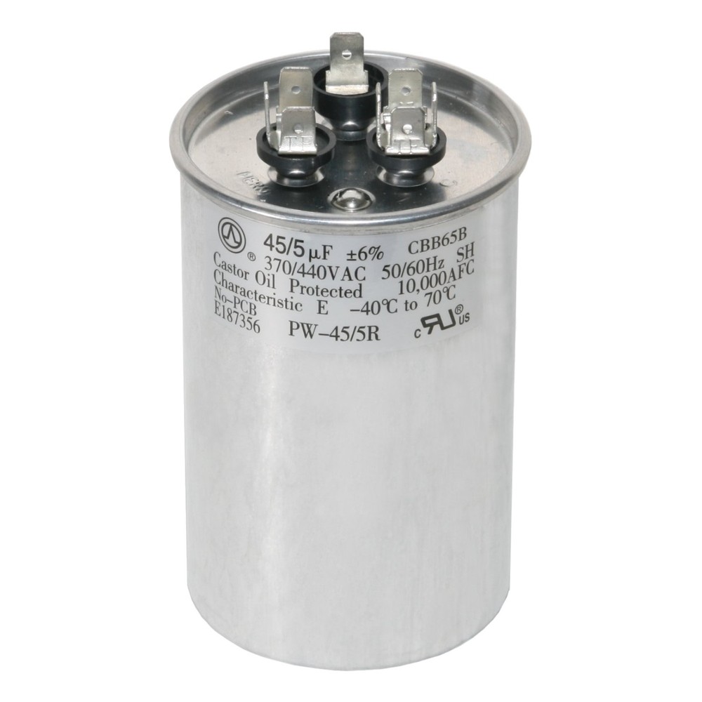 Compact 45/5 MFD Dual Run Capacitor for Efficient Air Conditioning – 5  Life