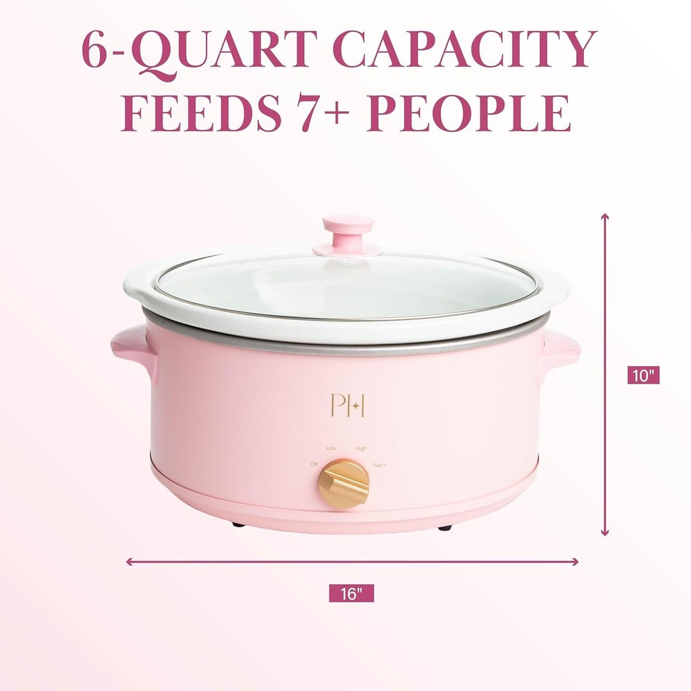 6-Quart Manual Slow Cooker, Features Three Settings (Low, High, War