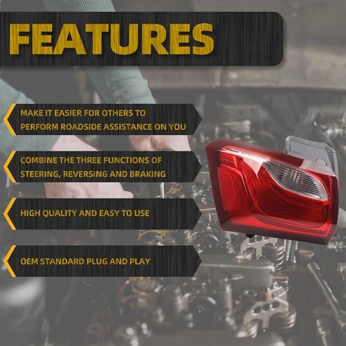 Outer Taillight Assembly Compatible with 2018 2019 2020 Chevy Left Driver Side