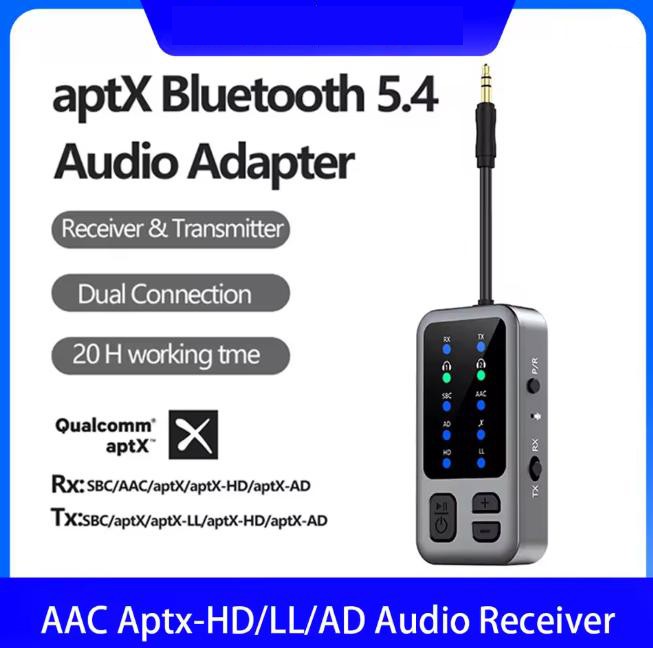 APTX Bluetooth 5.4 Audio Receiver Transmitter 3.5mm Aux Wireless Audio Adapter
