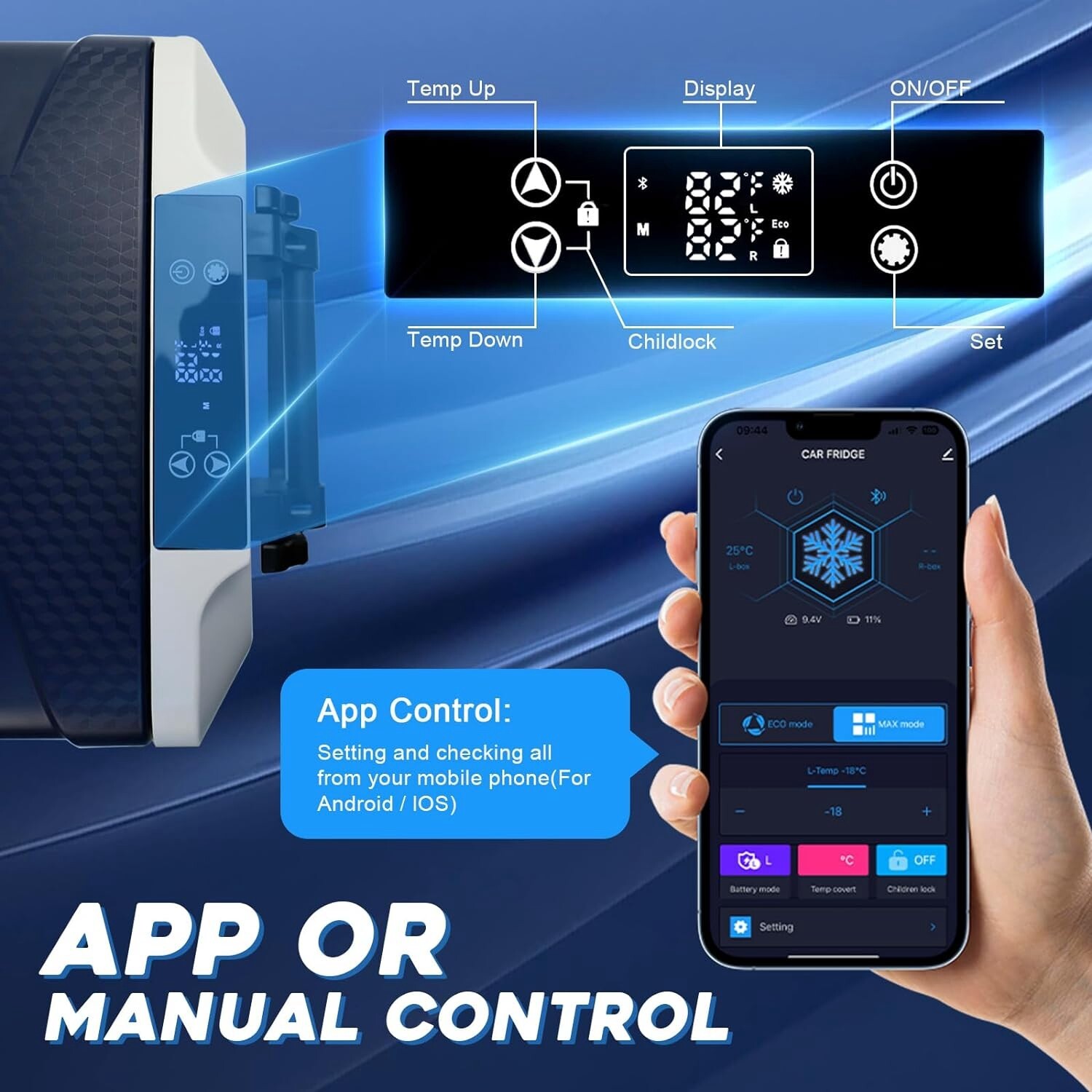 35L/37QT Portable Car Refrigerator Freezer Compressor Cooler Dual Zone 12V