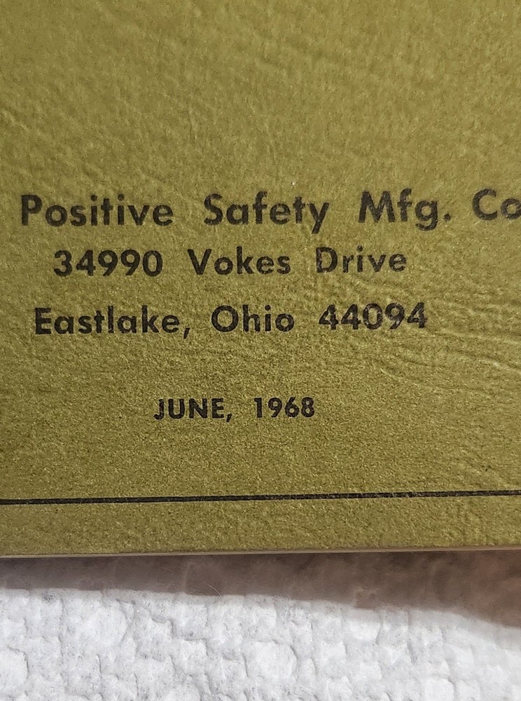 1959 & 1968- Possons Pullback Safety Devices Maintain Adjust Die Setting Manual