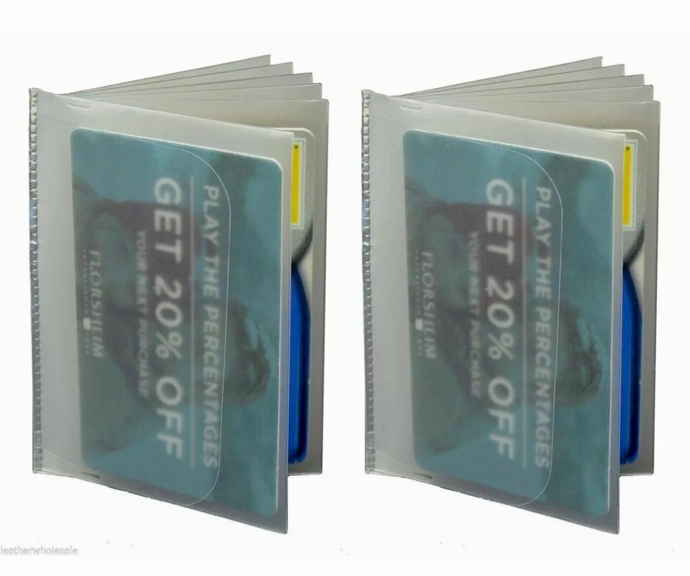 2 Plastic Wallet Insert Replacement Picture Card Holder Trifold 6 Pg