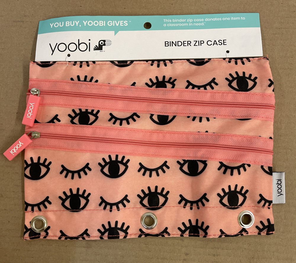 Yoobi™ Binder Zip Case (EYES) & a Cool Small Zip Pouch NWT