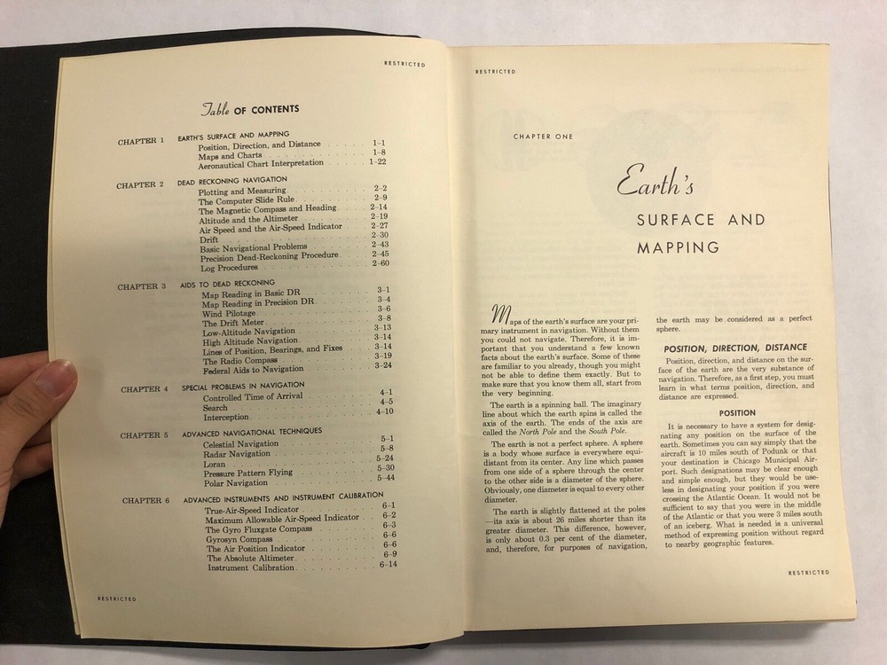 Air Navigation For Pilots-Air Training Command 1951 Original