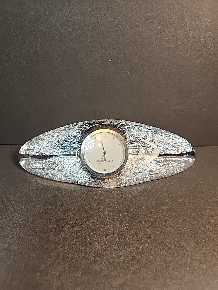 Simon Pearce Crystal Desk Clock Working