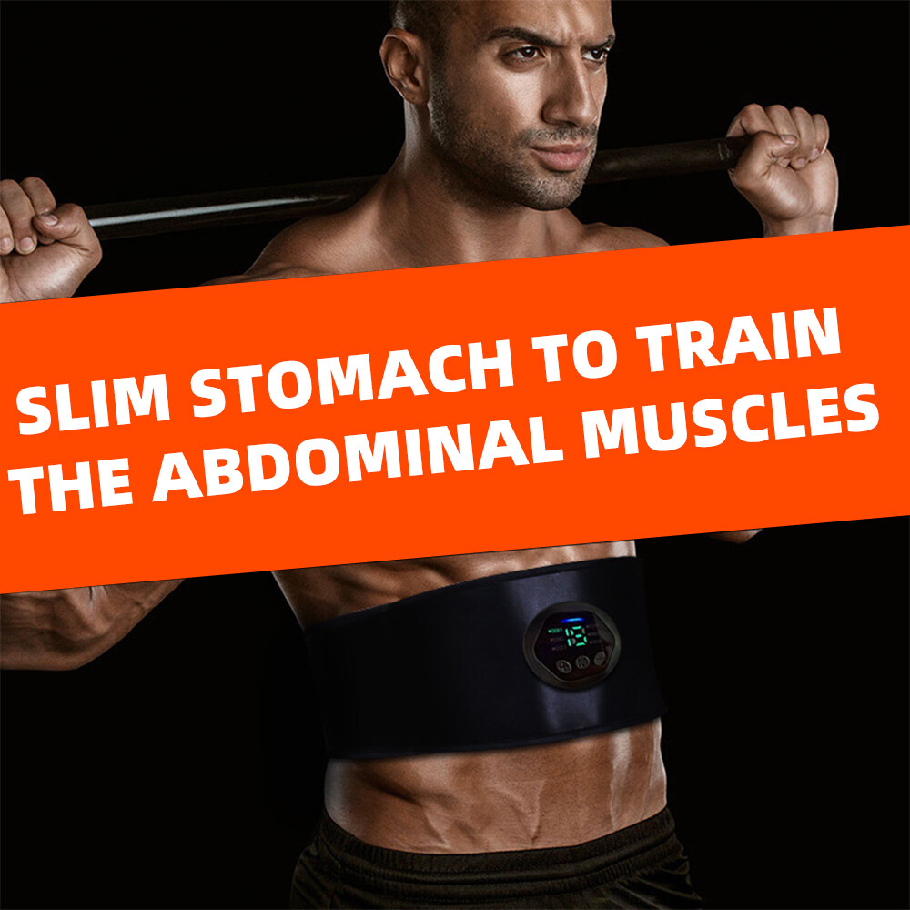 Rechargeable EMS Abdominal Muscle Toning Belt Trainer ABS Stimulator Toner Belt