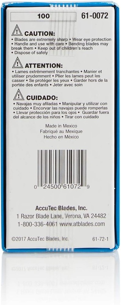.017 X 4" Stripper Blade 100 Bl/Ct, 10 Ct/Cs