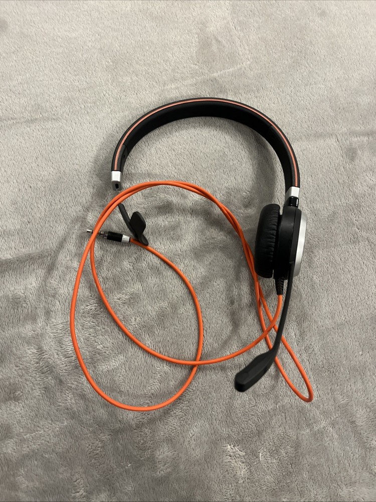 Jabra headset with mic Orange Cord Computer Controller Telephone Mute Single