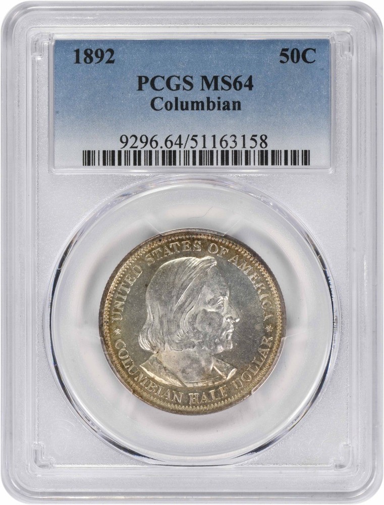 Columbian Commemorative Silver Half Dollar 1892 MS64 PCGS
